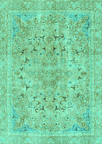 Abstract Turquoise Modern Rug, abs2104turq