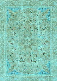 Abstract Light Blue Modern Rug, abs2104lblu