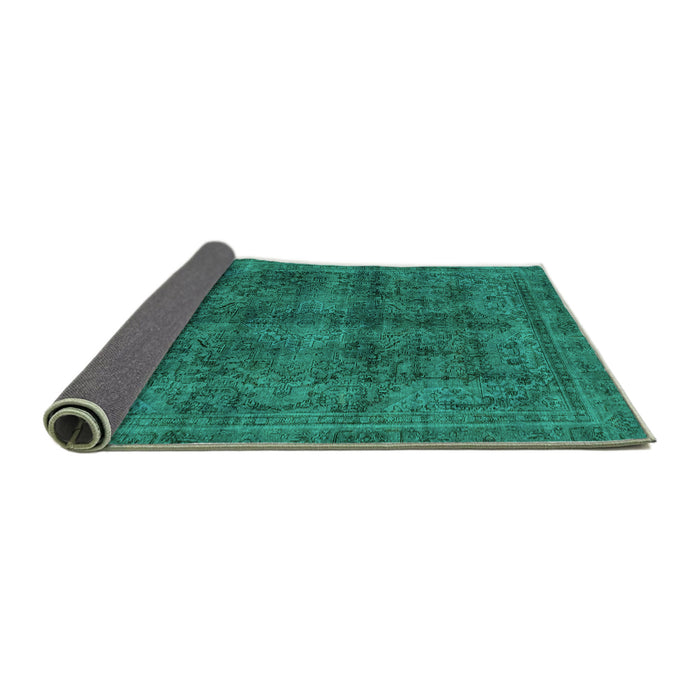 Sideview of Abstract Turquoise Modern Rug, abs2105turq