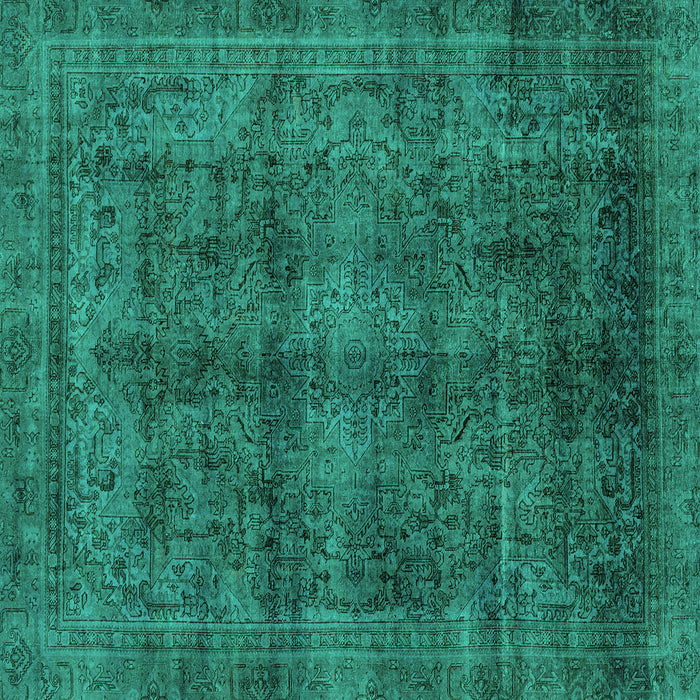 Square Machine Washable Abstract Turquoise Modern Area Rugs, wshabs2105turq