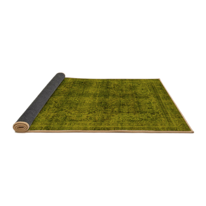 Sideview of Abstract Yellow Modern Rug, abs2105yw