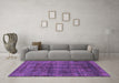 Machine Washable Abstract Purple Modern Area Rugs in a Living Room, wshabs2105pur