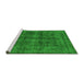 Sideview of Machine Washable Abstract Green Modern Area Rugs, wshabs2105grn