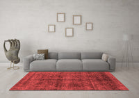 Machine Washable Abstract Red Modern Rug, wshabs2105red