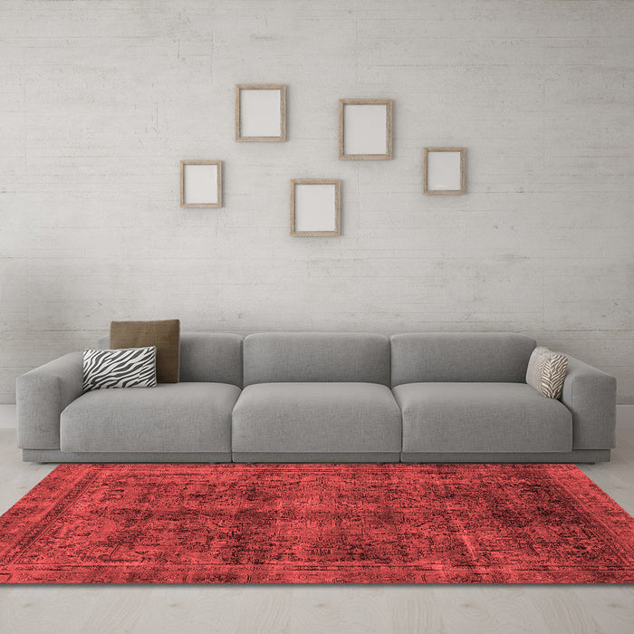 Modern Red Washable Rugs