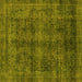 Square Abstract Yellow Modern Rug, abs2105yw