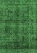 Machine Washable Abstract Emerald Green Modern Area Rugs, wshabs2105emgrn