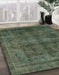 Abstract Army Green Modern Rug in Family Room, abs2105