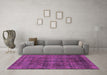 Machine Washable Abstract Pink Modern Rug in a Living Room, wshabs2105pnk