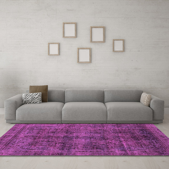 Machine Washable Abstract Pink Modern Rug in a Living Room, wshabs2105pnk