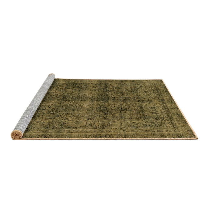 Sideview of Machine Washable Abstract Brown Modern Rug, wshabs2105brn