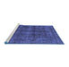 Sideview of Machine Washable Abstract Blue Modern Rug, wshabs2105blu