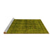 Sideview of Machine Washable Abstract Yellow Modern Rug, wshabs2105yw