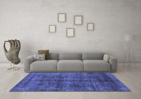 Machine Washable Abstract Blue Modern Rug, wshabs2105blu