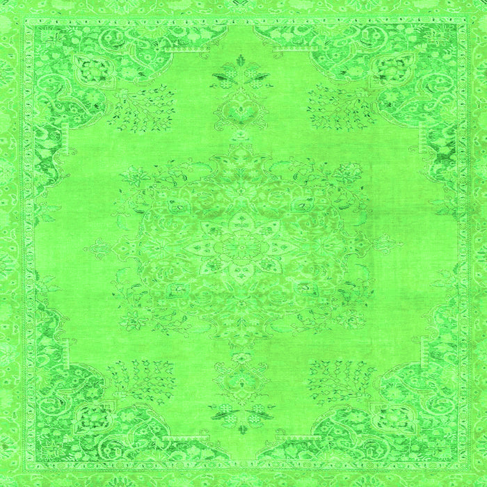 Square Abstract Green Modern Rug, abs2106grn