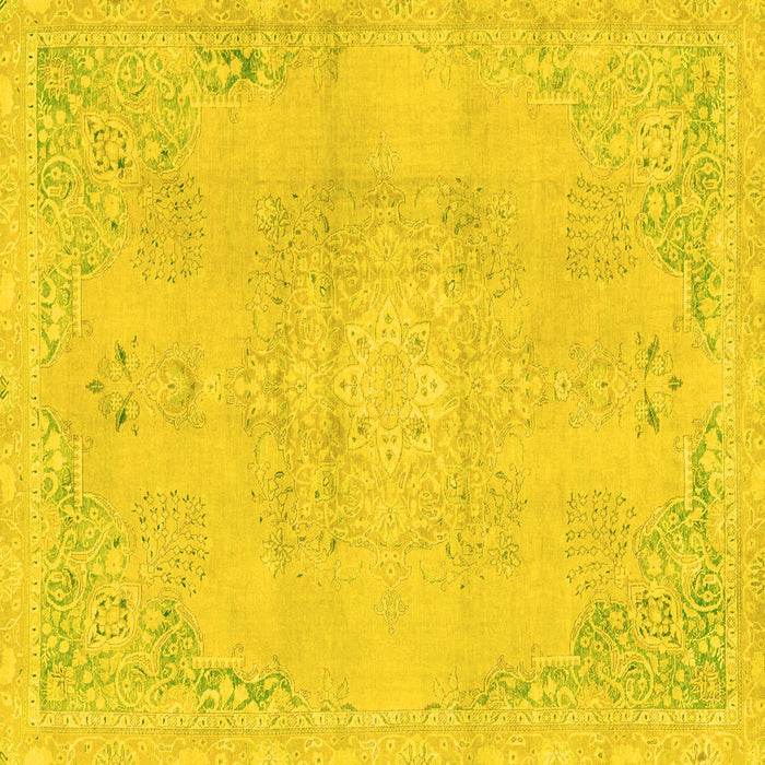 Square Abstract Yellow Modern Rug, abs2106yw