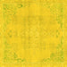 Square Abstract Yellow Modern Rug, abs2106yw