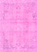 Machine Washable Abstract Pink Modern Rug, wshabs2106pnk