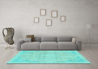 Machine Washable Abstract Light Blue Modern Rug, wshabs2106lblu