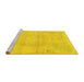 Sideview of Machine Washable Abstract Yellow Modern Rug, wshabs2106yw