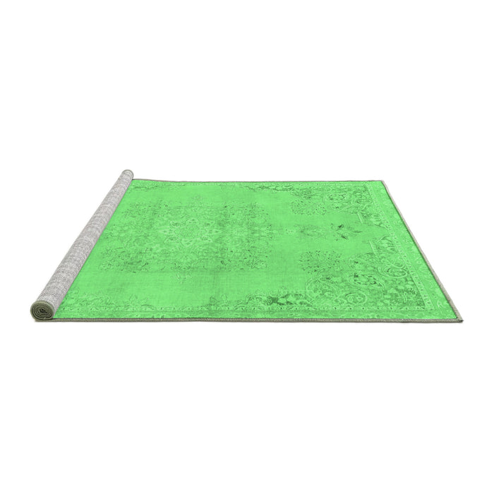 Sideview of Machine Washable Abstract Emerald Green Modern Area Rugs, wshabs2106emgrn