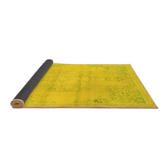 Sideview of Abstract Yellow Modern Rug, abs2106yw
