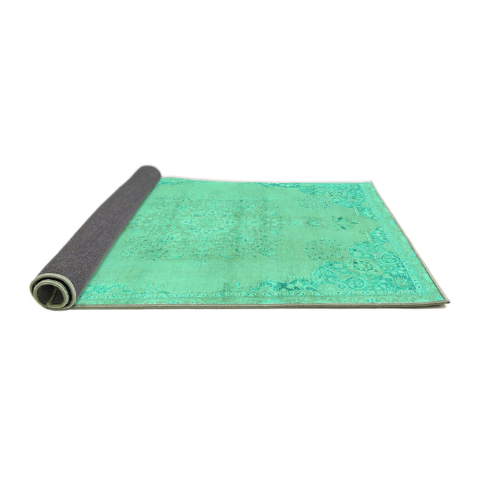Sideview of Abstract Turquoise Modern Rug, abs2106turq