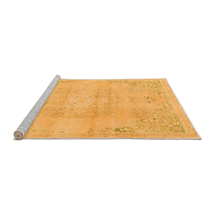 Sideview of Machine Washable Abstract Orange Modern Area Rugs, wshabs2106org