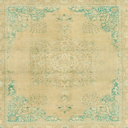 Square Abstract Brown Gold Modern Rug, abs2106