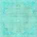 Square Abstract Light Blue Modern Rug, abs2106lblu