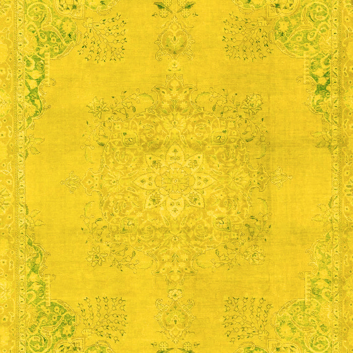 Machine Washable Abstract Yellow Modern Rug, wshabs2106yw