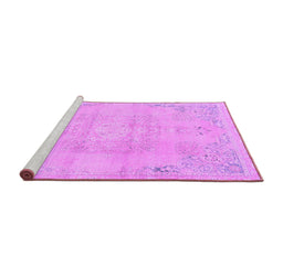 Sideview of Machine Washable Abstract Purple Modern Area Rugs, wshabs2106pur