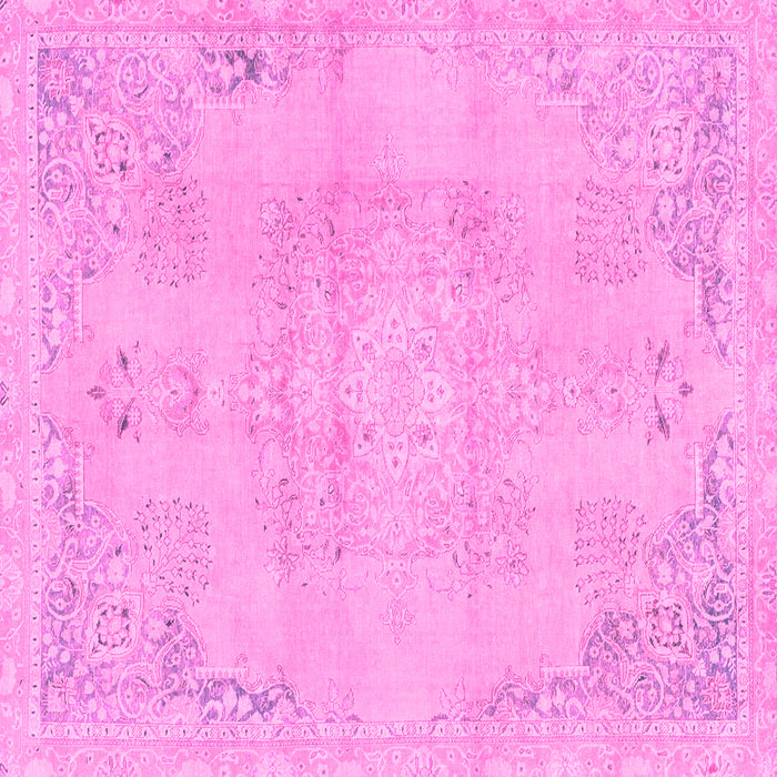 Square Machine Washable Abstract Pink Modern Rug, wshabs2106pnk