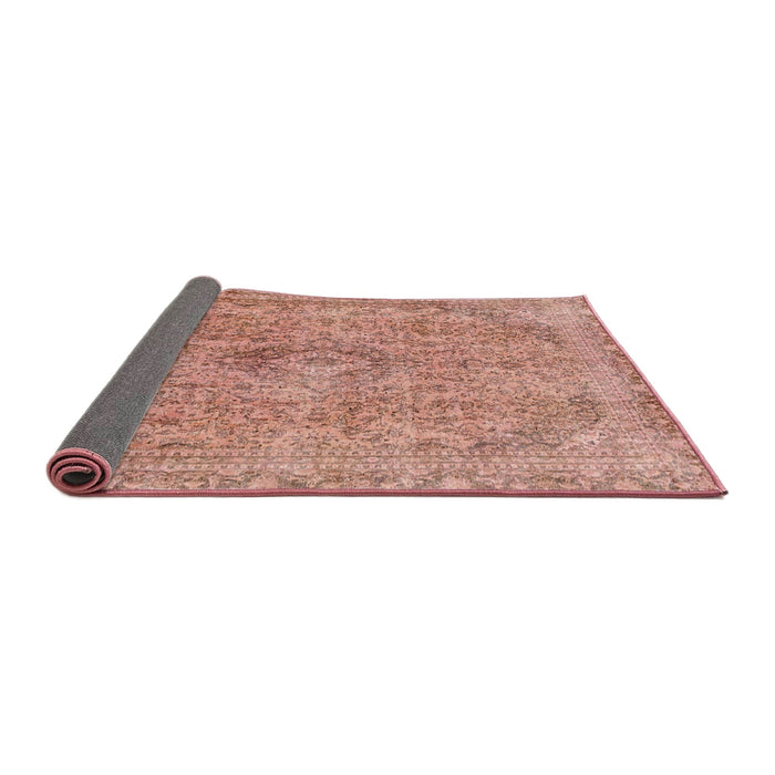Sideview of Abstract Light Salmon Rose Pink Modern Rug, abs2107