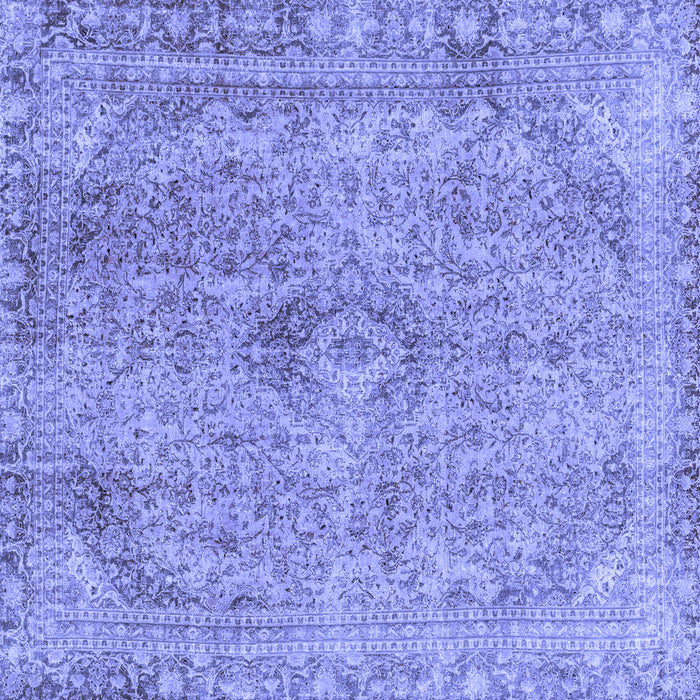 Square Abstract Blue Modern Rug, abs2107blu