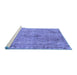 Sideview of Machine Washable Abstract Blue Modern Rug, wshabs2107blu