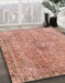 Abstract Light Salmon Rose Pink Modern Rug in Family Room, abs2107