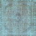 Square Abstract Light Blue Modern Rug, abs2107lblu