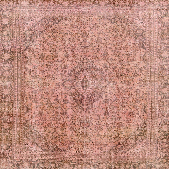 Square Abstract Light Salmon Rose Pink Modern Rug, abs2107