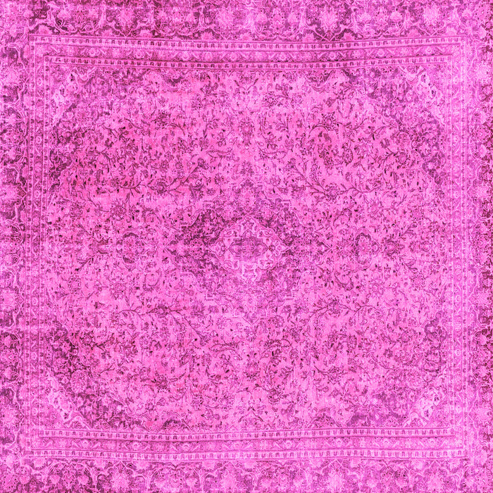 Square Machine Washable Abstract Pink Modern Rug, wshabs2107pnk