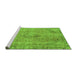 Sideview of Machine Washable Abstract Green Modern Area Rugs, wshabs2107grn