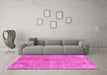 Machine Washable Abstract Pink Modern Rug in a Living Room, wshabs2107pnk