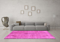 Machine Washable Abstract Pink Modern Rug, wshabs2107pnk