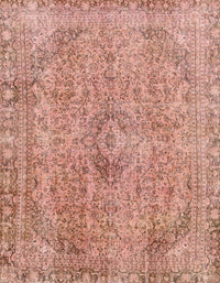 Machine Washable Abstract Light Salmon Rose Pink Rug, wshabs2107