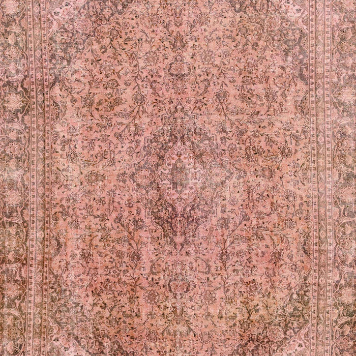 Machine Washable Abstract Light Salmon Rose Pink Rug, wshabs2107