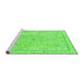 Sideview of Machine Washable Abstract Green Modern Area Rugs, wshabs2108grn