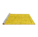 Sideview of Machine Washable Abstract Yellow Modern Rug, wshabs2108yw