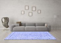 Machine Washable Abstract Blue Modern Rug, wshabs2108blu