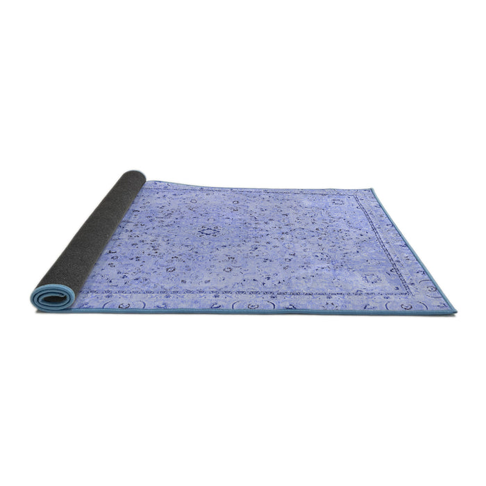 Sideview of Abstract Blue Modern Rug, abs2108blu