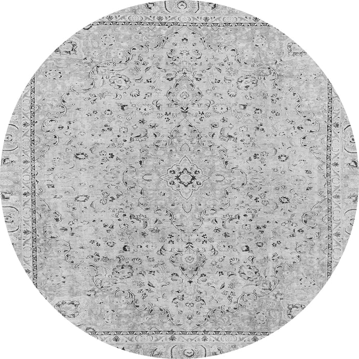 Round Abstract Gray Modern Rug, abs2108gry